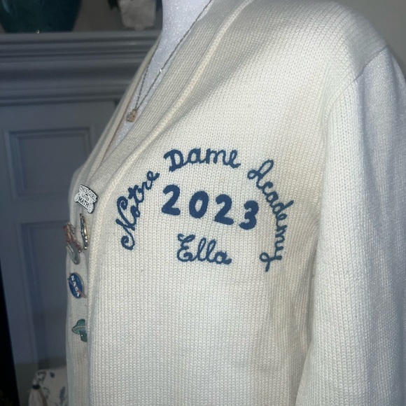 Vintage Broadway Of California Norte Dame Preppy Cardigan Sweater - Picture 4 of 12